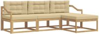 vidaXL - Bank loungeset - 4 zitplekken - Polyester - Wit en Beige