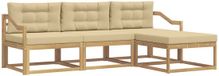 vidaXL - Canapé d'angle - 4 places - Polyester - Blanc et Beige