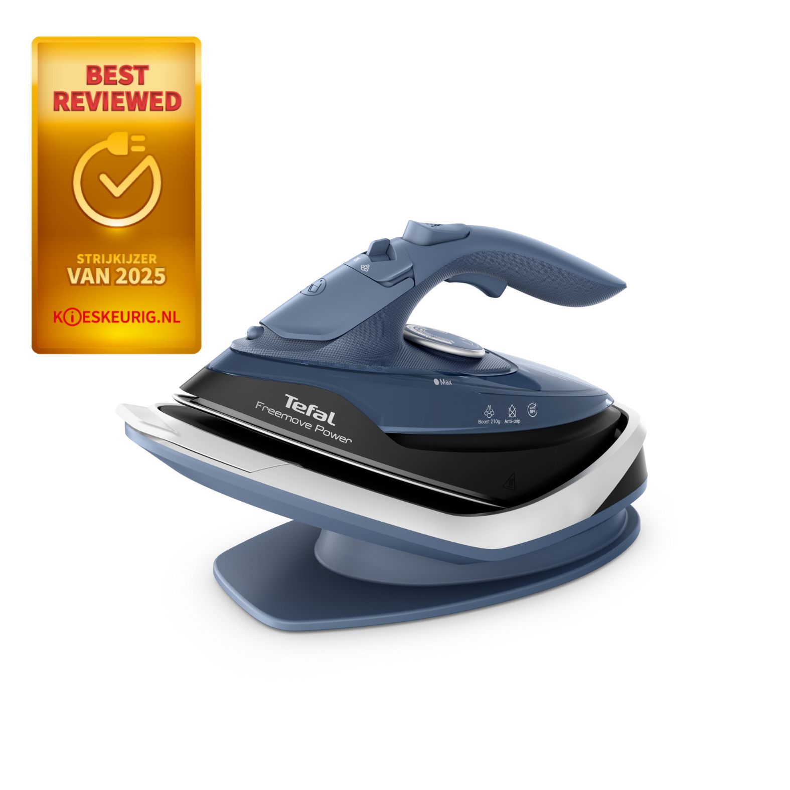 Tefal Freemove Power FV6675E0 - Draadloos stoomstrijkijzer - Zwart/Blauw