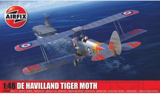 Airfix Modelbouwpakket Vliegtuigen - 04104A De Havilland DH 82 Tiger Moth - Propeller Vliegtuig Plastic - 1:48 - Modelbouw