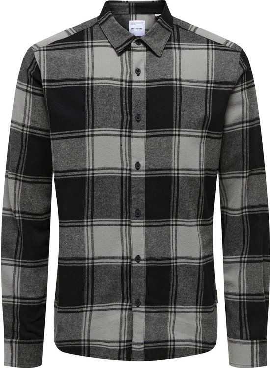 ONLY & SONS ONSGUDMUND LS CHECKED SHIRT NOOS - Heren Overhemd - Maat S - Griffin/Black
