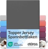 etérea Topper Jersey Hoeslaken 180x200 - 200x200 cm Oekotex Made in Green - 100% katoen - Antraciet