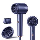 DEWILY Haardroger met diffuser, 1800 W, sneldrogend, 3 temperatuurinstellingen/2 snelheden, compact, draagbaar, reisföhn met diffuser voor krullen, blauw