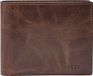 Fossil Derrick RFID Large Coin Pocket Bifold Dark Brown Bruine