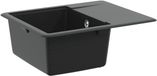 vidaXL Wasbak 80% Kwarts en 20% Hars 560 x 460 mm Zwart