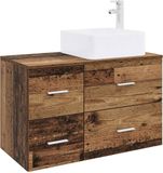vidaXL Badkamermeubel Set 2 st Oud hout Bewerkt hout