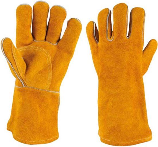 KS TOOLS Handschoenen - Leder - Kort - Voor lasser - Maat M - Oranje