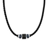 TOM TAILOR - Ketting voor Heren in Roestvrij Staal - Zwart Grijs - Hanger in de vorm van Metalen elementen - TT-N0005