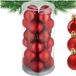 tectake® Set van 24 Christbaumkugeln - Rot - 4 cm