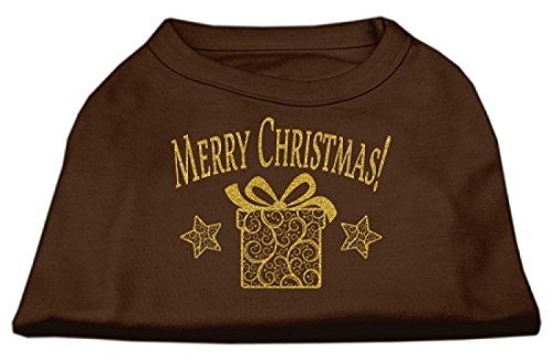 Mirage Pet Products Gouden Kerst Present Hond Overhemd - XXL - Bruin