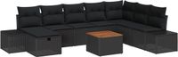 vidaXL Tuinbank Set Zwart Poly-rattan