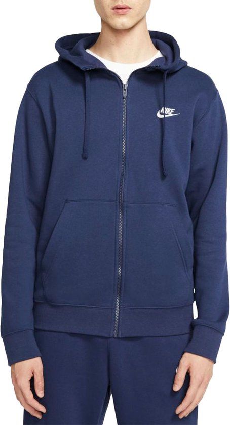 Nike Sportswear Club Hoodie Fz Bb Heren Vest - Navy - Maat L