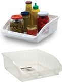 Gondol Plastics Transparant Kunststof Koelkast/keuken organiser open mand - 2x - 29 x 26 x 8 cm