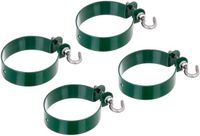 Alberts 855413 klem voor spanstaaf voor gaas | verzinkt, groene kunststof coating | klem-Ø 76 mm | Set van 4