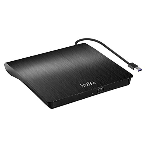 Externe Antika Externe cd-dvd-speler, USB 3.0, draagbare brander en cd-rw/dvd-rw-speler, compatibel met computers Windows XP/7/8/10 Mac, MacBook Air/Pro