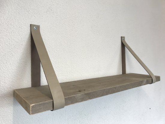 Scotts Bluf leren plankdragers ecru | Set van 2