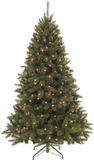 Triumph Tree Bristlecone Kunstkerstboom - Kerstboom met Verlichting en 240 LED Lampjes - Kunstboom met Scharnierconstructie - H215 x Ø127 cm - Donkergroen - Voor Binnen