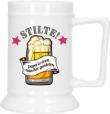 Bellatio Decorations Bierpul voor papa - Rood - Keramiek - 530 ml