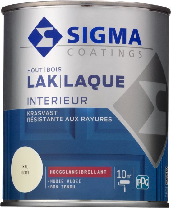 Sigma lak interieur 9001 cremewit hoogglans 750 ml