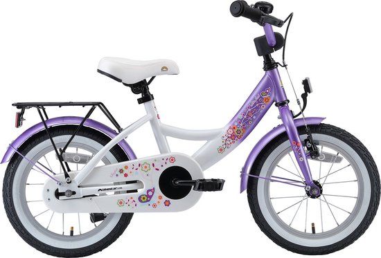 Bikestar Classic Kinderfiets - 14 inch - Lila/Wit