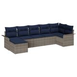 vidaXL Tuinbank - Set - 7-zits - Lichtgrijs - Polyrattan