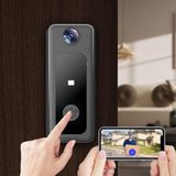 Merkloos / Sans marque Wan GmbH Video Deurbel Camera - Intelligente Ring - Veilig Thuis - App Bediening Nachtzicht - HD Wide Angle - Zwart