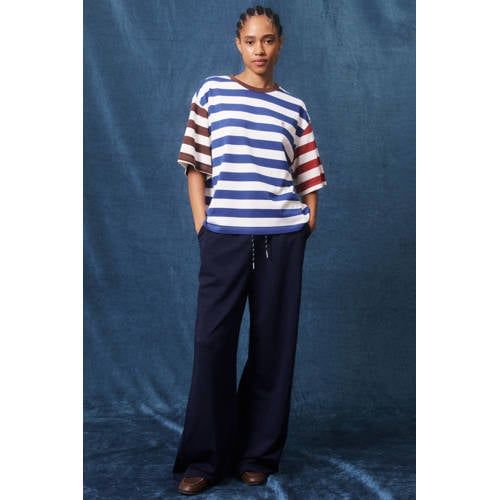 FRNCH wide leg broek - blauw