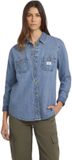 Guess Dames denim shirt Regular Blauw Katoen Lange mouw M