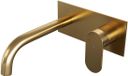 Brauer Gold Edition Inbouw Wastafelmengkraan met Gebogen Uitloop en Afdekplaat Model C1 Goud Geborsteld PVD