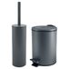 Spirella Badkamer/toilet accessoires set - WC-borstel en pedaalemmer 3L - metaal - donkergrijs