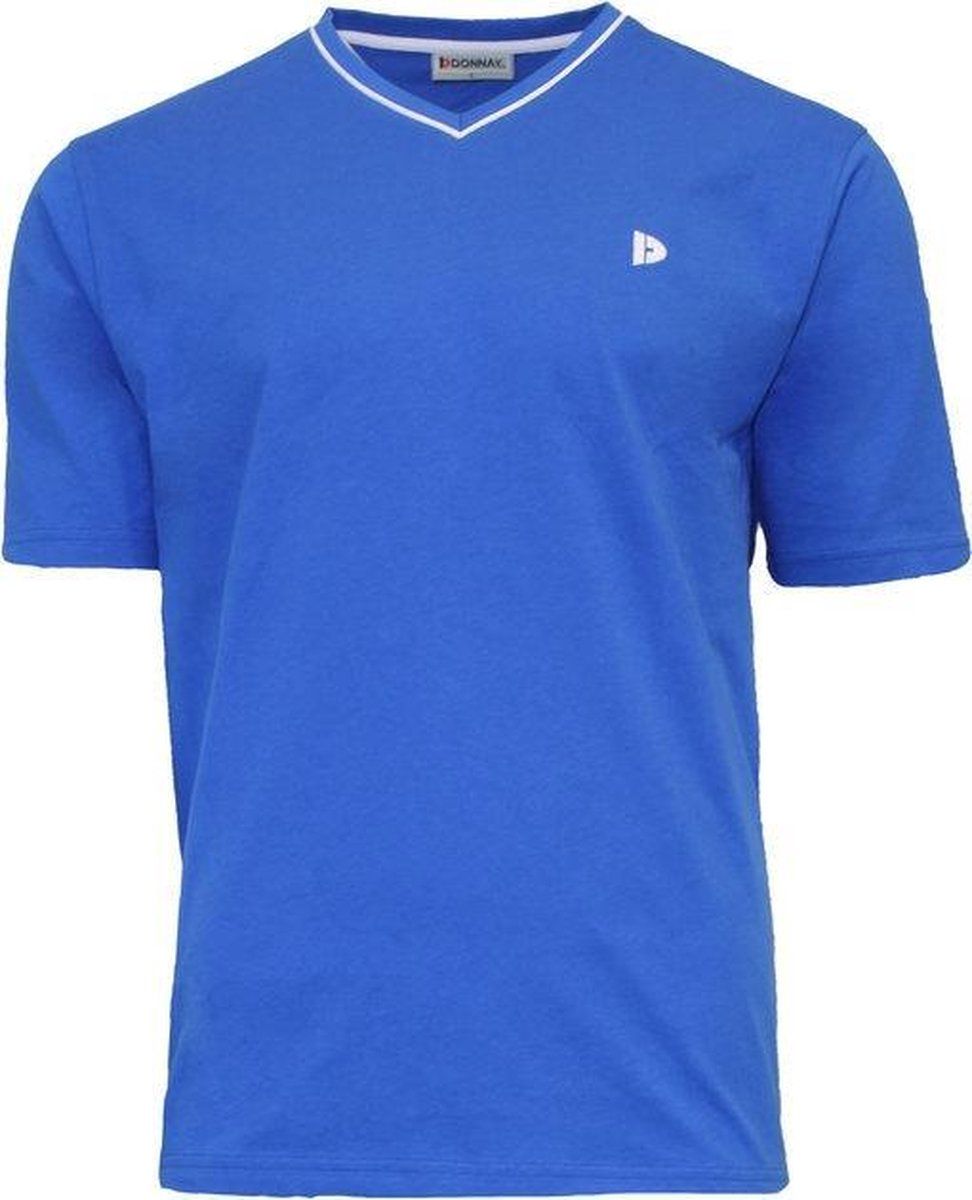 Donnay T-shirt - Sportshirt - V-Hals - Heren - Maat M - Korenblauw - Katoen
