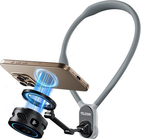 Telesin Magnetic Cooler (Pro) - Telefoon & Tablet Koeler - Magnetisch met MagSafe & Universele Klem - Stille Halfgeleiderkoeling met RGB Verlichting voor Gaming