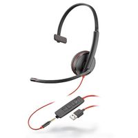 Plantronics Blackwire 3215 - Headset - Mono - Bedraad - USB & 3.5mm - Zwart