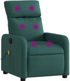 vidaXL Fauteuil de massage tissu vert foncé réglable