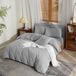 Linge de lit semi-lin - Gris clair, 3 pièces avec fermeture éclair