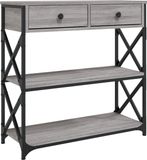 vidaXL Wandtafel 75x28x75 cm bewerkt hout grijs sonoma eikenkleurig