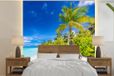 Merkloos / Sans marque Nr1Wallpaper B.V. Fotobehang Strand - Palm - Hangstoel - Breedte 350 cm x hoogte 350 cm