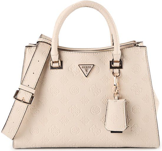GUESS Cresidia II Society Satchel Cream White crème Handtas Schoudertas