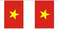 Merkloos / Sans marque Shoppartners Bv Vietnam landen thema vlaggetjes - 900 cm - Slingers versiering - Polyester