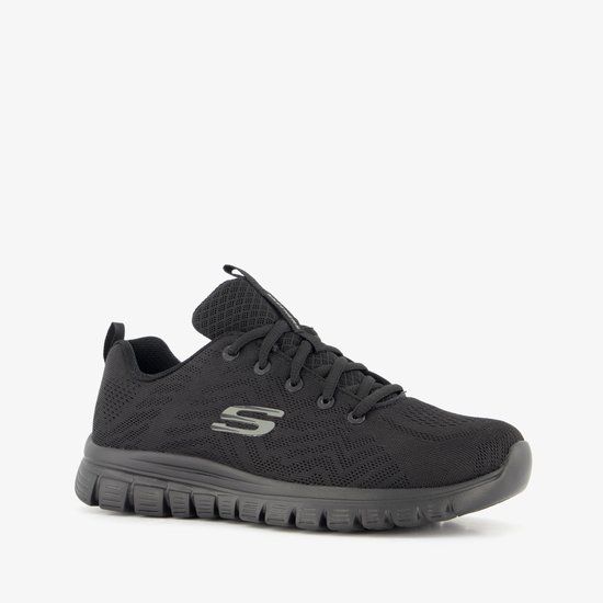 Skechers Graceful Get Connected dames sneakers zwart - Maat 42 - Extra comfort - Memory Foam