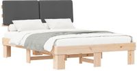 vidaXL Bedframe met gestoffeerd hoofdeinde, donkergrijs, 150 x 200 cm
