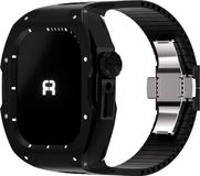 Reqior Apple Watch 45mm case met rubberen band (Zwart)