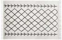 Atmosphera NOMO Tuft Vloerkleed - Zwart wit ruiten patroon 170 x 120 cm - Katoen tapijt - rechthoek
