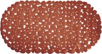 MSV Antislip Badmat – Douchemat en Badkuip Mat met Antislip Onderzijde – Veilige Badmat voor Bad en Douche – PVC – Terracotta bruin – Ovaal – 39 x 99 cm