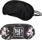 Merkloos / Sans marque Bellatio Design Slaapmaskers - 4x - oogmaskers - microfiber - one size fits all - zwart - elastiek - reismaker - 18 x 9 cm
