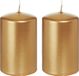 Trend Candles Bougie cylindrique/bougie tronc - 2x - doré - 5 x 8 cm - 18 heures de combustion