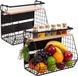 Merkloos Relaxdays Hangende fruitmand - set van 2 - metaal - magnetisch - zwart-natuur