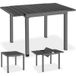 tectake® Aluminium Tuintafel - 80-120 x 80 x 74 cm - 4 tot 6 Personen - Houtlook - Uitschuifbaar - Weerbestendig - Eettafel voor Buiten - Donkergrijs