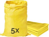 GARRONDA Zandzakken Puinzakken Geweven Zakken Geel GD-0258 - 85 x 50 cm - 5 stuks