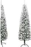 vidaXL Kunstkerstboom half met sneeuw smal 180 cm
